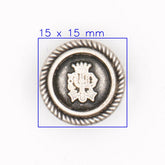 Klassieke Zilveren Metalen Knoop met Wapenschild 16x15 mm Knopen KNP00158